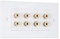 Computer Spares Speaker Faceplate/Wall Outlet - Red & Black, Gold Plated Binding Post Connectors - Accepts Banana Plugs & Speaker Cable (4 x Speaker Faceplate (8 Terminals))