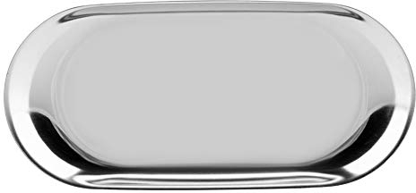 Piatto di stoccaggio in acciaio, Teglie e stampi Teglie per torte inossidabile Nordic Asciugamano gioielli cosmetici torta piatto di frutta per ufficio casa scrivanie(L-Silver, 230 × 94 mm)