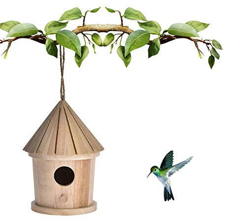 Evenlyao Vogelhaus Nistkasten Für Meisen?Nistkasten Vogelhaus Aus Natur Zum Bemalen?Stabiles Vogelhäuschen Zum Aufhängen Für Garten Und Balkon?