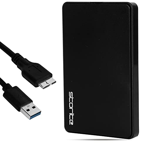 Storite Disque Dur Externe 500Go HDD USB3.0 Ultra Rapide et Fin pour la Sauvegarde des données – Disque Dur Portable Compatible pour Mac, Ordinateur Portable, PC, PS4, Console de Jeu (Noir)