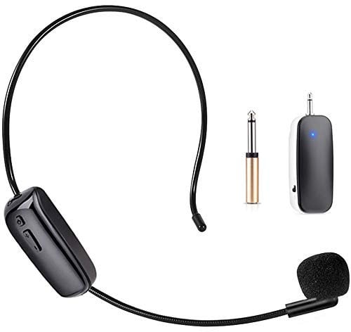 Joso Wireless Microphone Headset, Wireless Microphones & Receiver, 160ft Range, Handheld Mic 2 in 1, 3.5mm/6.35mm Receiver for Fitness Instructor, Yoga, Speaker, Voice Amplifier