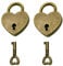 mciskin Lot de 2 mini cadenas à clé style antique vintage avec clé, mini cadenas antique en bronze (cœur)