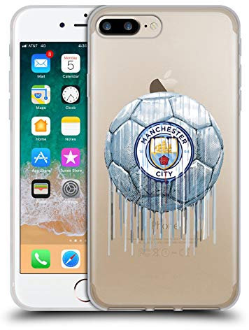Head Case Designs Officially Licensed Manchester City Man City FC Logo Drip Art Soft Gel Case [Military Grade Protection] Compatible With Apple iPhone 7 Plus/iPhone 8 Plus