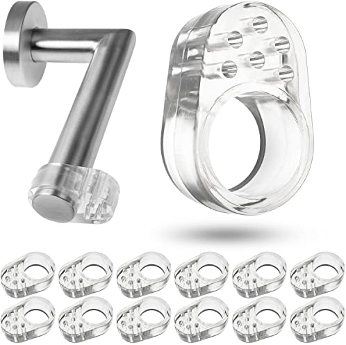 Türklinkenpuffer, 12 Pack, transparent, Ø 18 mm Öffnung, für runde und eckige Fenster- und Türklinke, Türklinken Schutz gegen Schrammen an Wand und Griff, Tür Anschlagpuffer, Elastikpuffer Türgriff