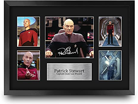 HWC Trading FR A3 Patrick Stewart Star Trek Jean-Luc Picard Geschenke Gedruckt Signiert Autogramm Bild Für Fernsehshow Fans - A3 Framed