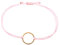 Selfmade Jewelry Armband Damen Roségold Kreis Handgemachtes Makramee-Armbändchen Größenverstellbar Inkl. Geschenk-Verpackung (Rosegold - Rosa)