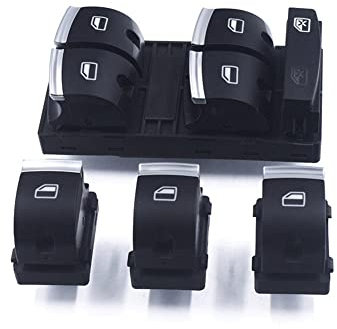 Schalter Fensterheber Hauptfensterschalter Für Audi A3 8P A4 S4 RS4 B6 B7 A6 S6 RS6 C6 Q7 4F0959851H 4F0 959 851H Tastenkonsole Auto Fensterheber (Farbe : Set)
