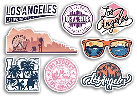 A5 Aufkleberbogen Los Angeles Vinyl-Aufkleber – City LA California America USA Holiday Travel #78497