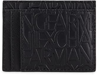 Armani Exchange Essential Ivan SLG, Logo all Over, Elegante e Funzionale Porta Carte di Credito Uomo, Nero, Taglia Unica