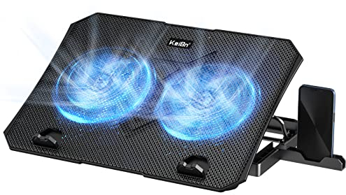 KeiBn S039 Tapis de refroidissement pour ordinateur portable de 10 à 15,6, 5 supports de hauteur, 2 ports USB