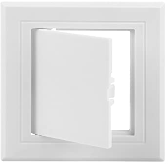 Teqooza Panel de acceso de plástico de 10 x 10 cm para paneles de yeso, fontanería reforzada, puertas de acceso a la pared, bisagras extraíbles, color blanco