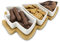 ROMINOX Geschenkartikel Servierschalen // Tre Arbo, dekoratives Set in Tannenbaumform, 3 Keramikschälchen auf Bambusbrett, zur Präsentation von Snacks, Plätzchen oder Dips; ca. 30.5 x 21.5 x 4.5 cm