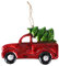PRETYZOOM 1 Stück Blatt Weihnachtsschmuck LKW Mit Weihnachtsbaumverzierung Weihnachtliche Rote LKW-verzierung Weihnachtsauto Mit Tannenbaum Traktor-schneekugel Pickup Metall Glas Antiquität