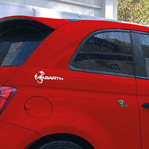Adesivi ABARTH 500 fiancata auto sticker 595 tuning (BIANCO)