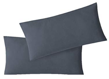 EXKLUSIV HEIMTEXTIL Jersey Kissenbezug Hülle 2 Sparpack Set mit Reißverschluss hochwertige Qualität 40 x 80 cm anthrazit