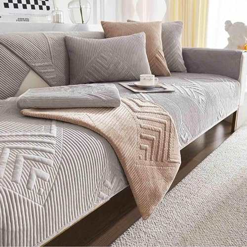 YWQJL Sofabezug Antirutsch,Sofaschutz Sofaschoner,Kratzschutz Hund Katze Überwurf Hundedecke Ecksofa Sofa Schutzdecke Schonbezug Sofa Abdeckung Sofaüberwurf Couchhusse,grau-70x70cm
