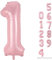 Pastel Pink 1 Balloons, 40 Inch Giant Light Pink Helium Foil Number 0-9 for Girls, Self Inflating 1st Birthday Balloon for Women Anniversary Baby Shower Princess Party Decorations Supplies