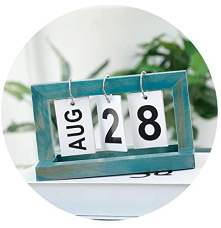 NUOBESTY Stilvoller Holzkalender Zum Umblättern Wiederverwendbarer Schreibtischkalender für Das Home Office Geburtstagserinnerung