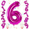 Perl Rosa Zahl Luftballon 6, Folienballon Riesen 0–9 Set, 40 Zoll Pink Krone 6 Zahlen Ballon für Mädchen Kinder 6. Geburtstag Party Deko Frau 60 Jubiläum Party Dekoration, Fliegt mit Helium