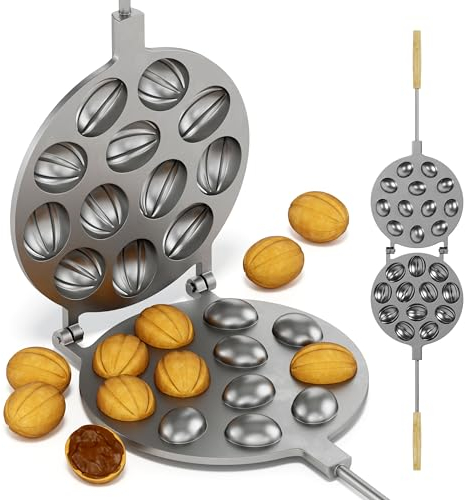 BIOL Schwere Oreshki-Form, Oreshnitsa, 12 Nüsse, Oreshki, Keksform, Oreshek-Kuchen, Nuss-Plätzchenform, Metallform, Muttern für süße russische Nüsse, Oreshki-Form zum Backen