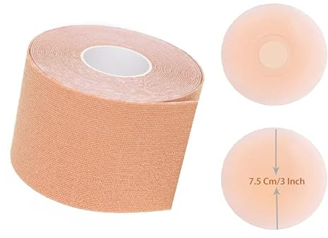 24Ersi Boobytape, Klebe BH mit 2 Wiederverwendbare Unsichtbar Silikon Brüste Nippelpads,Klebe BH Push Up, Boobietape,BH Rückenfrei,Brust Tape für Alle Rückenfreie Kleidung