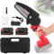 Ozonlife 4 Pollici Mini Motosega a Batteria, 24V Mini Motosega Elettrica con Caricatore e 2 Batterie, per Taglio del Legno e Giardinaggio (2 Batterie)