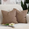 Madizz 2er Set Faux Leinen Kissenbezügen Weich Dekorative Kissenabdeckung für Sofa Schlafzimmer Kissenhülle Hellbraun 40x40 cm Quadrat