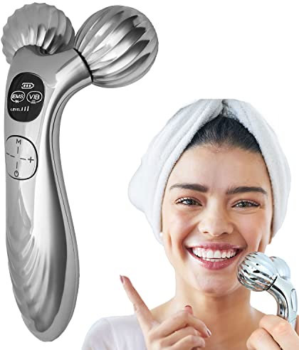 Luvendu - Multifunktionaler Beauty-Roller für Gesicht und Körper - Mikrostrom (EMS) und Vibration - Hautpflege & Lifting - Elektrisches Gesichtmassagegerät - Wiederaufladbare langlebige Batterie