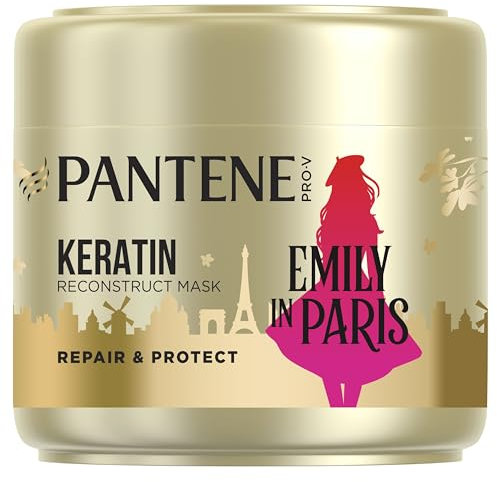 Pantene x Emily in Paris Repair & Protect Keratin Masque Capillaire 300ml Édition Limitée, Aide à Réparer et Fortifier les Cheveux Secs et Abîmés, Enrichi en Nutriments Pro-V