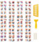 WANDIC 12 Blatt Rub-On-Transferaufkleber Aquarell Blume Decals wasserdichte Aufkleber Möbel Handwerk Decals für DIY Scrapbooking