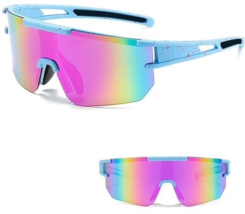 Ruikdly Schnelle Brille Rave, Sportbrille Polarisiert, Sonnenbrille Fahrradbrille für Herren Damen UV 400 Schutz, Sportbrille für Outdoorsport Radfahren Fahren Laufen Golf Ski Bergsteigen Angeln
