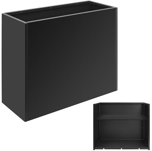 Toriexon Pflanzkasten aus Metall, 76,2 x 30,5 x 61 cm, Outdoor-Pflanzgefäß mit herausnehmbarem Einsatzregal, schwarzer Stahl-Pflanzgefäß, strapazierfähig für Veranda, Garten, Terrasse, Hof