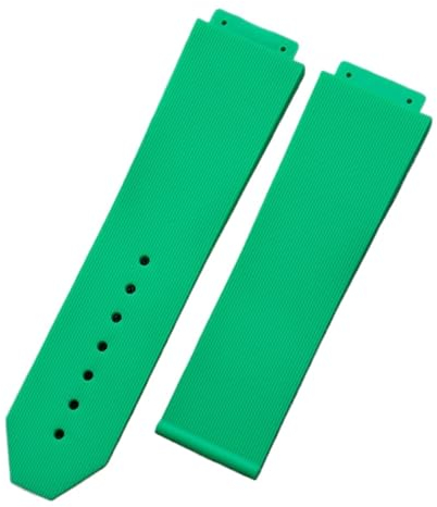 LQXHZ Uhrenzubehör Silikongürtel Kompatibel Mit Hublot Armband 25 * 19 Mm 22 Mm Schnalle Uhrenarmband Classic Fusion Series(Green,WITHOUT BUCKLE_25X19MM 22MM BUCKLE)