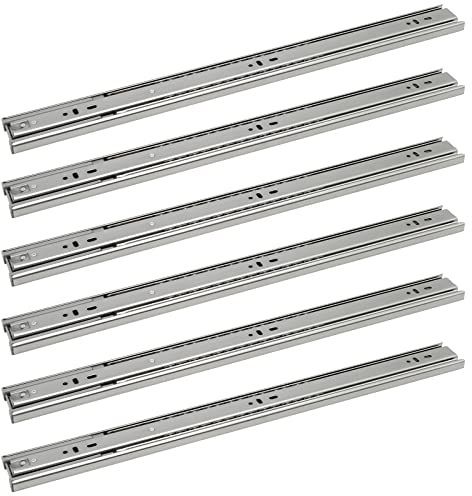 Daromigo Schubladenschienen, Vollauszug 500mm Softclose, Stabiles Schubladen Schienensystem mit kugelgelagerten 45 KG Tragfähigkeit, Einfache Montage 6 Stück(3 Paar)