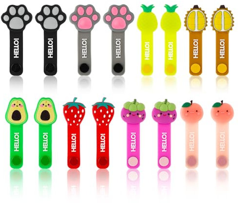 16 Pack Silicone Cord Ties Cord Wraps Charging Cords Organizer Reusable Cable Ties Cord Straps Cute Cable Wraps Foldable Cord Clips Electrical Cords Keeper Manager Management