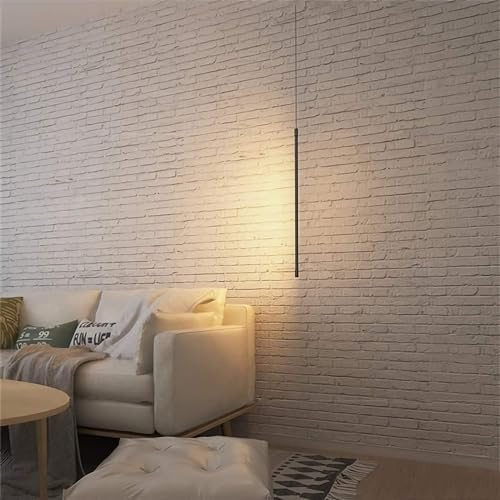 Pendelleuchte schwarz industrielle lineare lange Röhren moderne minimalistische LED Hängelampe Decken Downlight Kronleuchter Beleuchtungskörper für Schlafzimmer Nachttisch TV Wanddekoration Wohnzimmer