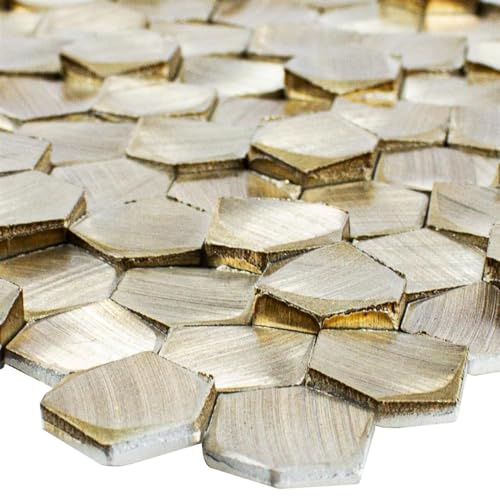 Aluminium Metall Mosaik Fliesen McAllen Gold