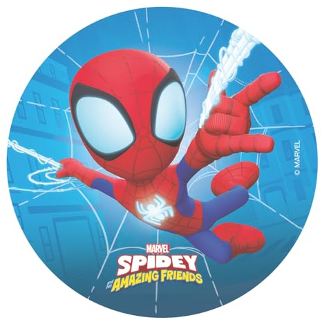 Dekora, Spidey Edible Cake Topper, Decoration for Children's Birthday Cake, Marvel Round 20CM