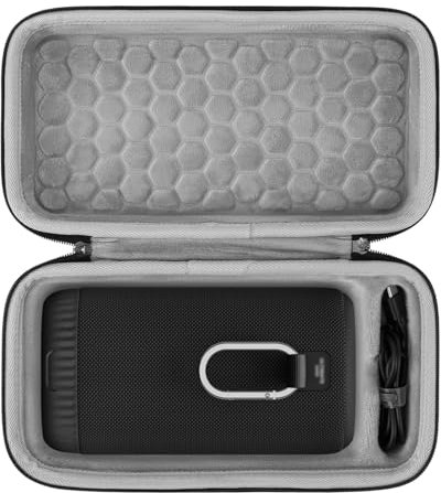 Geekria Shield Speaker Case Compatible with Ultimate Ears EVERBOOM Case Cover, Replacement Hard Shell Portable Speaker Protective Carrying Bag with Cable Storage (Dark Grey)