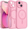 CANSHN Magnetic Compatible with iPhone 13 Case(6.1 Inch), Upgraded [Full Camera Protection] [Compatible with Magsafe] [Translucent Matte] Shockproof Protective Bumper Phone Case Cover - Pink