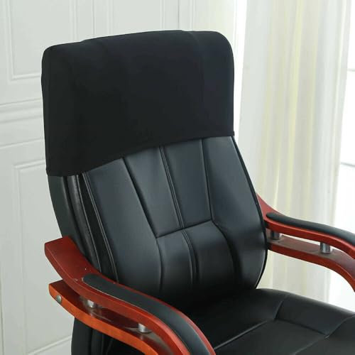 ACESOME Chair Head Cover, Gaming Chair Office Chair Pillow Cover Solid Color, 1Pack Stretch Removable Washable Decoration Seat Chair Seat Swivel Chair Protectors (Black)