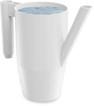 PECZEKO Regadera de 2,0 litros para casa y jardín, de plástico resistente, regadera para fácil riego de flores, plantas y plantas de interior, 1 juego (1 paquete), color blanco