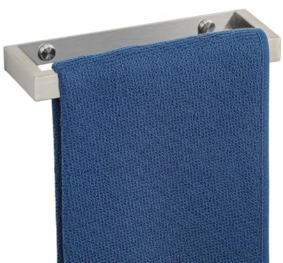 SAYAYO Hand Towel Holder 20CM Small Towel Rail Wall Mounted Self Adhesive & Screw Towel Ring SUS304 Stainless Steel No Drilling for Bathroom, Brushed Nickel