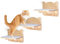 Ricyea Kletterwand Katzen Set, 3er Kletterstufen Katzentreppe Wand, Katzenmöbel aus Massivholz für Katzen Klettern, Spielen, Wandmöbel Katze Wandregale bis zu 35 KG