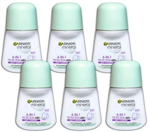 6 er Pack Garnier Mineral Deo Roll-on Protection 48H 6in1 6 x 50ml
