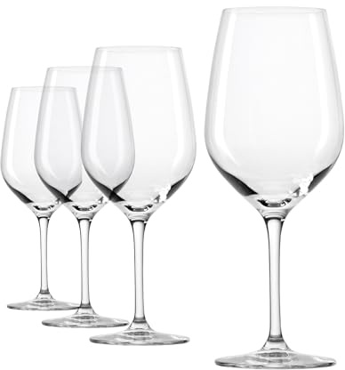 Stölzle Lausitz Grand Epicurean Bordeaux Wine Glass Set of 4, 650 ml – Elegant Crystal Glasses Ideal for Cabernet Sauvignon – Red Wine Glasses Shock-Resistant & Dishwasher Safe, Made in Germany