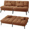 LUCKRACER Sofa 3 Sitzer Sofa Schlafsofa mit Schlaffunktion, überzug Futon Klappsofa, Bettcouch, ecksofa, Couch, 5 Verstellbare Winkel, Ideal für Wohnungen Wohnzimmer aus Stoff Orange