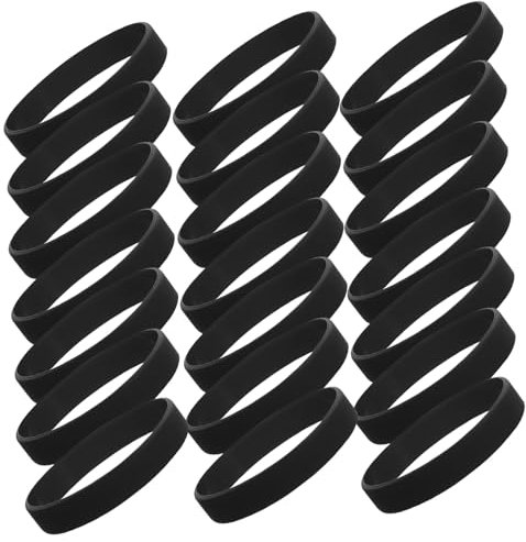 ADOCARN Lot de 25 Bracelets en Silicone pour Enfants Bracelets De Sport Décoration Mignons en Gel De Silice Noirs