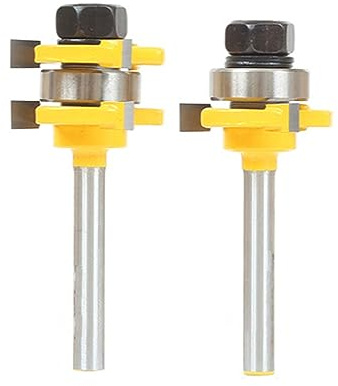 Rdxanc T Shaped Tongue Set 1/4 Inch Shank Router Bit for Woodworking Project Wood Milling Cutter Tool