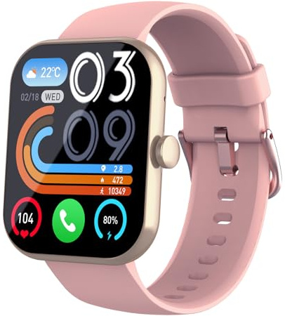 Fempoin Smart Watch for Men Women 2025, 1.96 HD Watch with Make/Answer Call, IP68 Waterproof Smartwatch with 110+ Sports, Fitness Tracker, SpO2 Heart Rate Sleep Monito,Pink